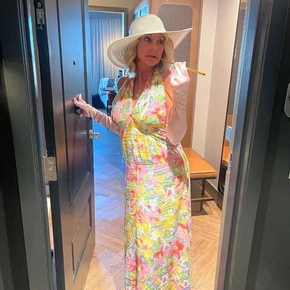 LucyParis Floral Halter Sundress-Size M - Picture 4 of 6